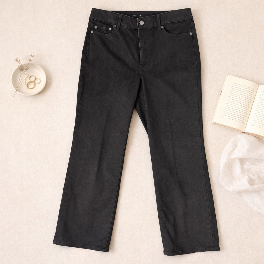 Talbots Barely Boot Dark Black Jean (12P) Closet Staple Clean Denim Minimalist